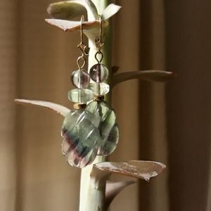 14K Gold Flourite Earrings